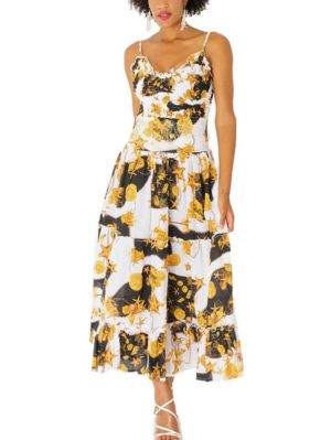 POSITANO Ιταλικό πολύχρωμο μακρύ φόρεμα 11496, Χρώμα Πολύχρωμο, Μέγεθος One Size