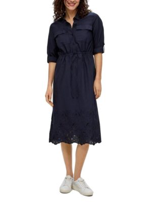 S.OLIVER Μπλέ κοντομάνικο φόρεμα 2144758-5959 navy, Χρώμα Μπλε Σκούρο, Μέγεθος 40