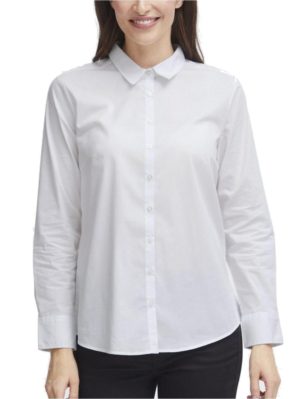 FRANSA Γυναικείο λευκό μακρυμάνικο πουκάμισο 20600181-60002, Χρώμα Λευκό, Μέγεθος S