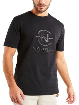 NAUTICA Competition Ανδρικό μαύρο κοντομάνικο T-Shirt μπλουζάκι Dominic N7M013347 Black 011, Χρώμα Μαύρο, Μέγεθος M