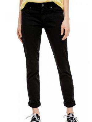 S.OLIVER Μαύρο ελαστικό ψιλοκάβαλο skinny τζιν παντελόνι, Χρώμα Μαύρο, Μέγεθος 42