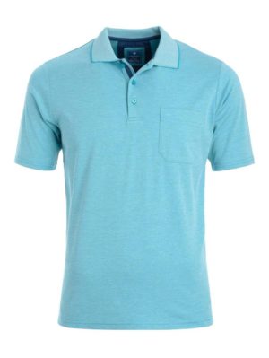 REDMOND Ανδρική γαλάζιο άνετη μαλακή πικέ πόλο μπλούζα, superior quality, Χρώμα Γαλάζιο, Μέγεθος XL