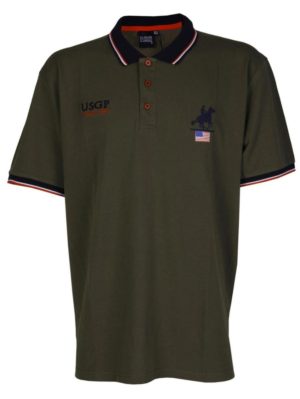 US GRAND POLO Ανδρικό λαδί κοντομάνικο πικέ πόλο μπλουζάκι OUSP 446 Militare, Χρώμα Πράσινο-Λαδί, Μέγεθος XXL