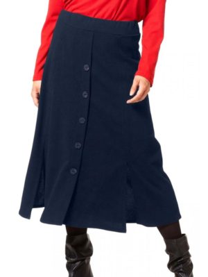 ANNA RAXEVSKY Μπλέ ψηλόμεση μίντι φούστα f20206 blue, Χρώμα Κόκκινο, Μέγεθος L