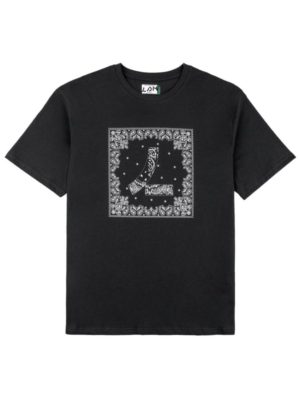 LOSAN Ανδρικό μαύρο κοντομάνικο μπλουζάκι T-Shirt, τύπωμα 31k-1634AL 002 Black, Χρώμα Μαύρο, Μέγεθος L