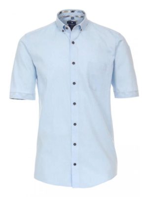 REDMOND Ανδρικό κοντομάνικο γαλάζιο πουκάμισο, (έως 7XL) Easy Iron, Χρώμα Γαλάζιο, Μέγεθος 4XL