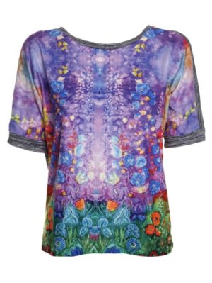 ZUIKI Ιταλική πολύχρωμη μπλούζα, πλέκτη πλάτη, Χρώμα Πολύχρωμο, Μέγεθος M