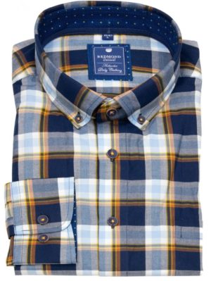 REDMOND Ανδρικό πολύχρωμο μακρυμάνικο πουκάμισο, Χρώμα Πολύχρωμο, Μέγεθος 4XL