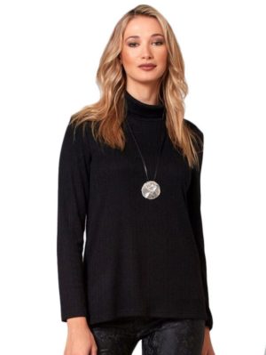 ANNA RAXEVSKY Γυναικείο μαύρη πλεκτή ζακάρ μπλούζα ζιβάγκο B21205 BLACK, Χρώμα Μαύρο, Μέγεθος S