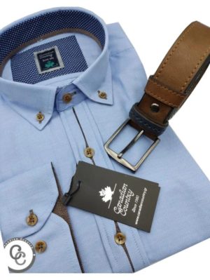 CANADIAN COUNTRY Ανδρικό γαλάζιο μακρυμάνικο πουκάμισο 4400-11, Χρώμα Γαλάζιο, Μέγεθος L