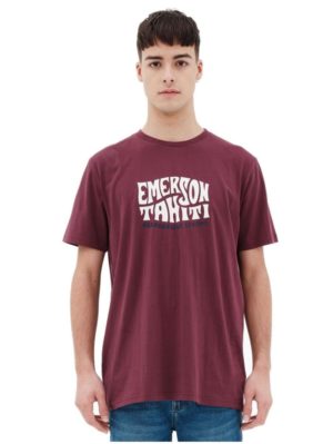 EMERSON Ανδρικό μπορντό T-Shirt 221.EM33.07 WINE .., Χρώμα Κόκκινο, Μέγεθος XL