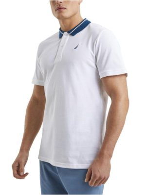 NAUTICA Ανδρικό λευκό κοντομάνικο μπλουζάκι πόλο πικέ N1I00863-908 White, Χρώμα Λευκό, Μέγεθος XXL