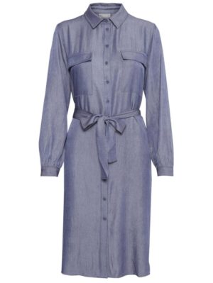 FRANSA Μακρυμάνικο τζιν φόρεμα με γιακά, Χρώμα Μπλέ, Μέγεθος L