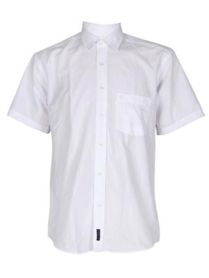 CANADIAN COUNTRY Ανδρικό λευκό κοντομάνικο πουκάμισο, regular fit, Χρώμα Λευκό, Μέγεθος M