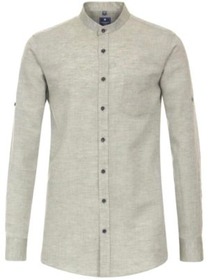 REDMOND Ανδρικό λινό μακρυμάνικο πουκάμισο μάο (έως 7XL), Μέγεθος 6XL