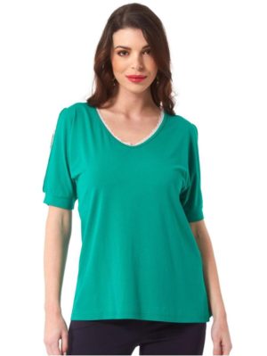 ANNA RAXEVSKY Γυναικεία πράσινη μπλούζα B23105 GREEN, Χρώμα Πράσινο-Λαδί, Μέγεθος 4XL