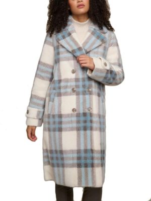 RINO PELLE Ολλανδικό γυναικείο καρό παλτό Rakia 7002310 blue checked, Χρώμα Πολύχρωμο, Μέγεθος 46