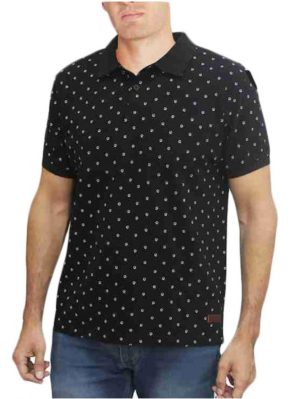 FORESTAL Ανδρική μαύρη κοντομάνικη μπλούζα πόλο 721-630 (έως 7XL), Χρώμα Μαύρο, Μέγεθος XXL