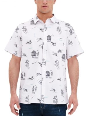 BASEHIT Ανδρικό λιλά κοντομάνικο πουκάμισο, τσέπη 221.BM61.02 PR 286 LILAC, Χρώμα Μωβ, Μέγεθος S