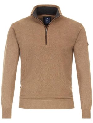 REDMOND Ανδρική λαδί πλεκτή μπλούζα πουλόβερ, Χρώμα Καφέ, Μέγεθος 4XL