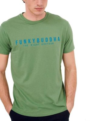 FUNKY BUDDHA Ανδρικό πράσινο T-Shirt FBM005-026-04 Dk Ivy., Χρώμα Πράσινο-Λαδί, Μέγεθος M