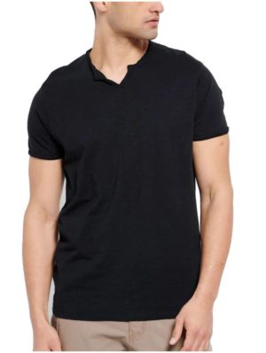 FUNKY BUDDHA Ανδρικό μαύρο T-Shirt V FBM007-015-04 BLACK, Χρώμα Μαύρο, Μέγεθος M