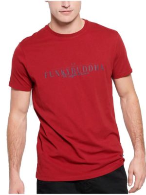 FUNKY BUDDHA Ανδρικό κόκκινο T-Shirt FBM007-023-04 DEEP RED, Χρώμα Κόκκινο, Μέγεθος M