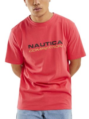 NAUTICA Competition Ανδρικό κοντομάνικο T-Shirt μπλουζάκι MACK N7M01410 PINK 814, Μέγεθος XL