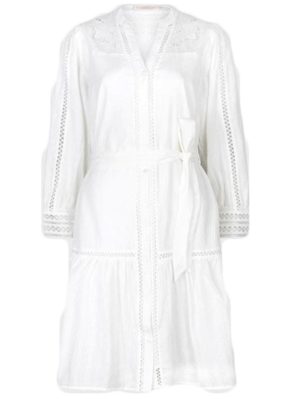 ESQUALO Λευκό βαμβακερό φόρεμα. HS24 14230, Χρώμα Λευκό, Μέγεθος 40