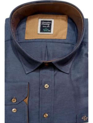 CANADIAN COUNTRY Ανδρικό μπλέ μακρυμάνικο πουκάμισο 210-13, Χρώμα Μπλέ, Μέγεθος 3XL