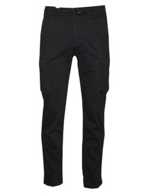 VAN HIPSTER Ανδρικό μαύρο ελαστικό cargo παντελόνι, Χρώμα Μαύρο, Μέγεθος 32