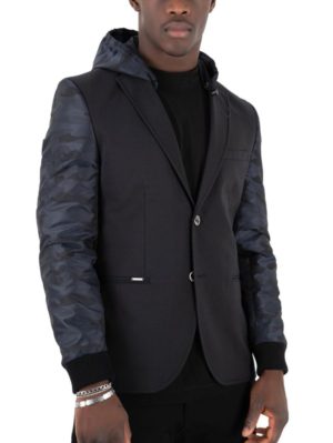 STEFAN Ανδρικό μαύρο μεσάτο σακάκι 1011, Χρώμα Μαύρο, Μέγεθος 54