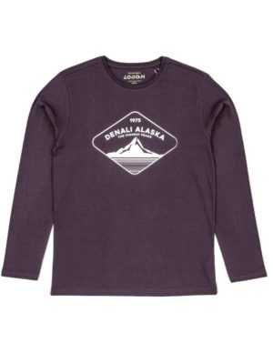 LOSAN Ανδρική μακρυμάνικη μπλουζά, τύπωμα LMNAP0103-23043-618 Eggplant, Μέγεθος XXL