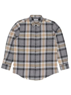 LOSAN Ανδρικό γκρί μελανζέ μακρυμάνικο πουκάμισο φανέλα LMNAP0102_23007 640 Grey Melange, Χρώμα Γκρί, Μέγεθος M