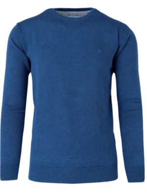 REDMOND Ανδρική μπλέ μακρυμάνικη πλεκτή μπλούζα, Χρώμα Μπλέ, Μέγεθος 5XL