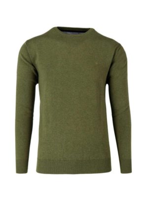 REDMOND Ανδρική λαδί μακρυμάνικη πλεκτή μπλούζα, Χρώμα Πράσινο-Λαδί, Μέγεθος 6XL