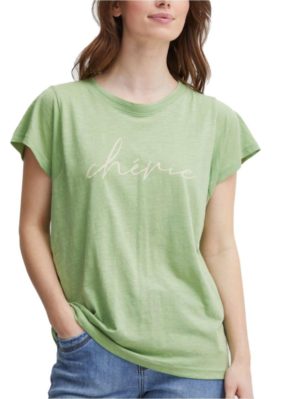 FRANSA Γυναικείο λαχανί t-shirt μπλουζάκι 20612027-201859, Χρώμα Πράσινο-Λαδί, Μέγεθος S