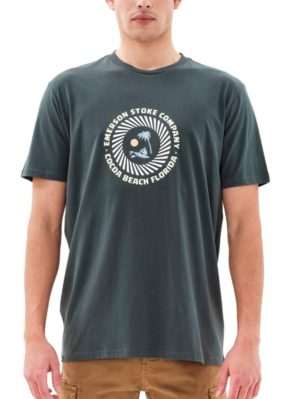 EMERSON Ανδρικό πράσινο μπλουζάκι T-Shirt 231.EM33.46 FOREST.., Χρώμα Πράσινο-Λαδί, Μέγεθος XL