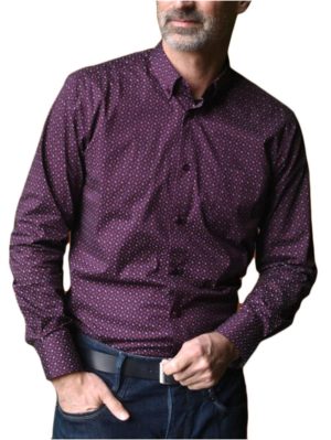 HENDERSON Ανδρικό μπορντό μακρυμάνικο πουκάμισο 5722KCBM, Μέγεθος M