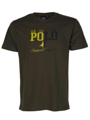 US GRAND Ανδρικό λαδί κοντομάνικο T-Shirt μπλουζάκι UST 312 Militare., Χρώμα Πράσινο-Λαδί, Μέγεθος L