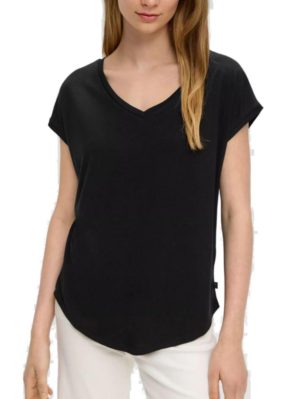 S.OLIVER Γυναικεία black oversized κοντομάνικη μπλούζα 2144099-9999 black, Χρώμα Μαύρο, Μέγεθος M