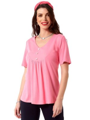 ANNA RAXEVSKY Γυναικεία ρόζ μπλούζα B23120 PINK, Χρώμα Ροζ, Μέγεθος 4XL