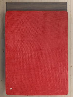 ΣΕΝΤΟΝΙ FLANNEL NODES RED Κόκκινο Flannel μονό με λάστιχο: 100 x 200 + 30 εκ. MADI