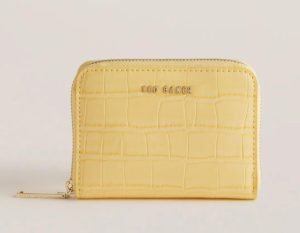 Ted Baker CONNII Croc Effect Faux Leather Mini Πορτοφόλι 275162 Κίτρινο