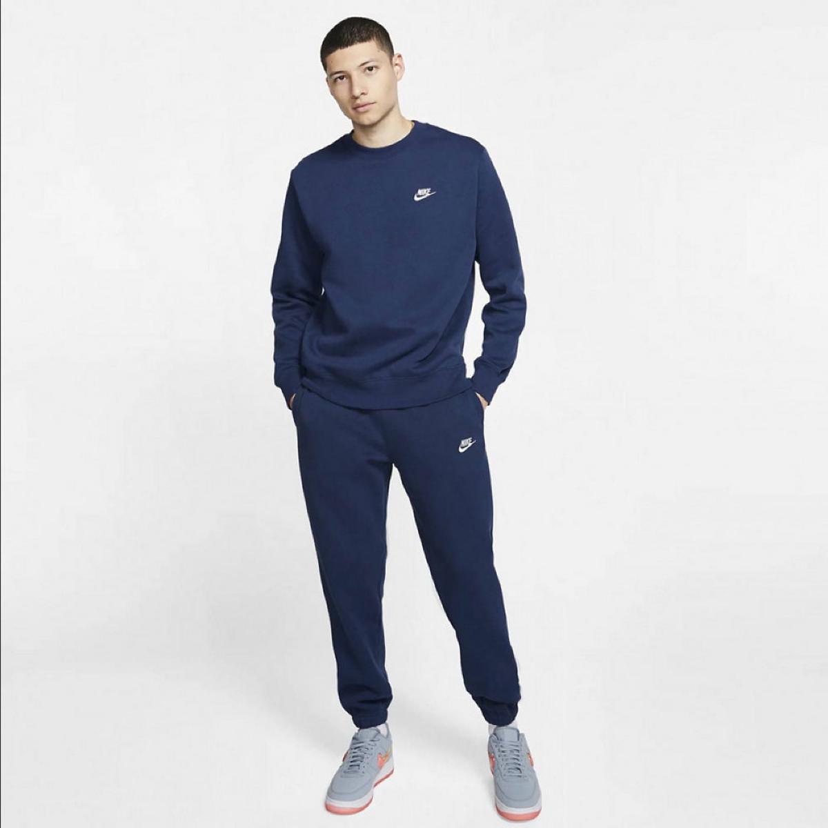 Nike Sportswear Απαλό Fleece Παντελόνι Φόρμας με Λάστιχο Μπλε