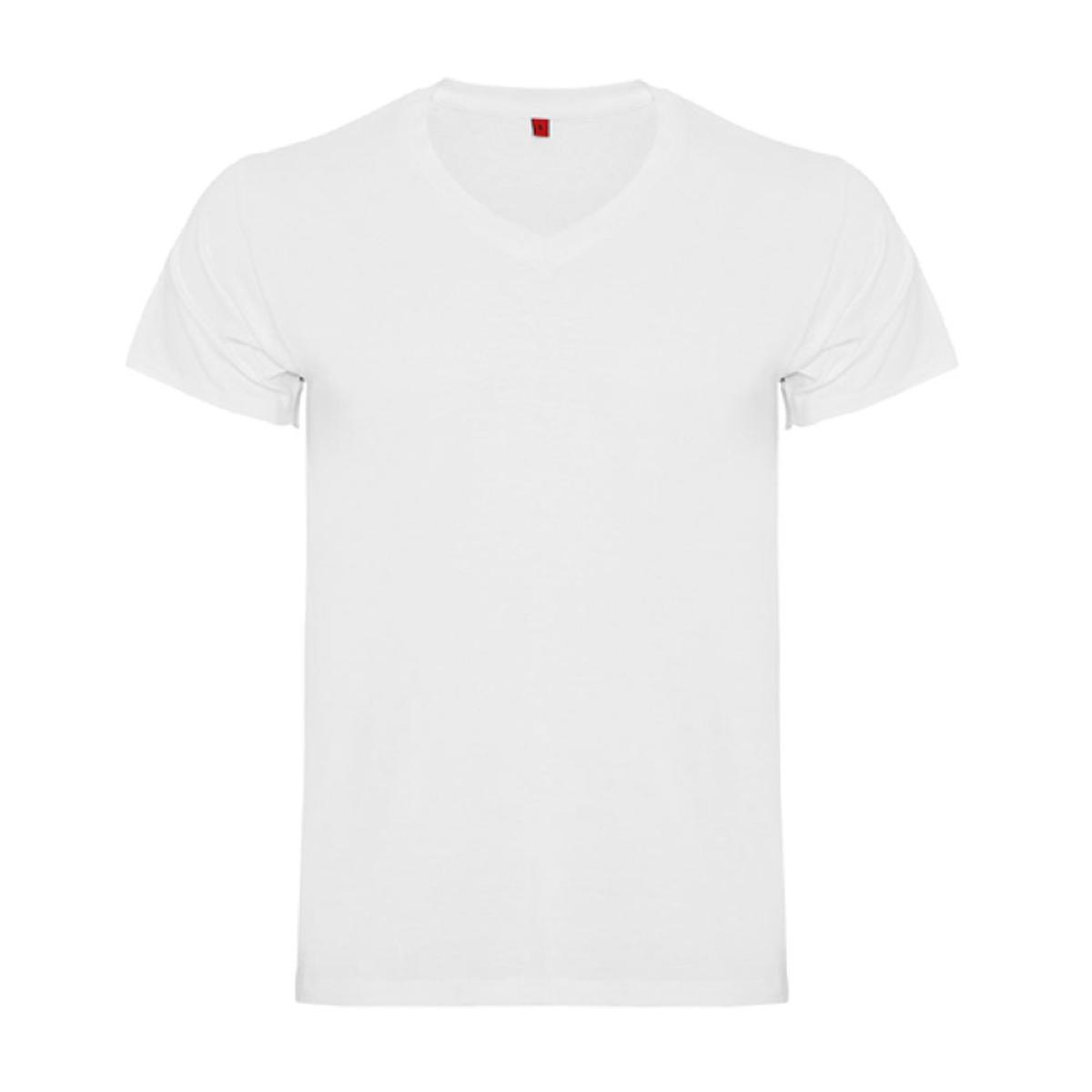 Roly Βαμβακερό Ανδρικό T-Shirt Vegas Λευκό