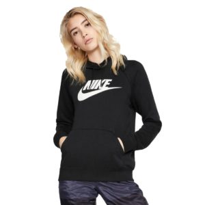 Nike Γυναικείο Μαύρο Φούτερ με Κουκούλα Sportswear Essential