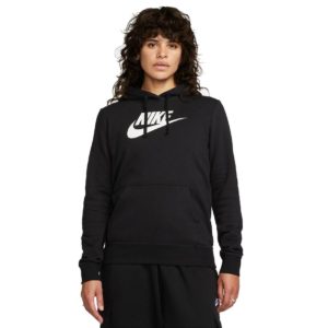 Nike Γυναικείο Μαύρο Φούτερ με Κουκούλα Fleece Club