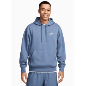 Nike Φούτερ Αντρικό Sportswear Club Fleece με Κουκούλα Μπλε