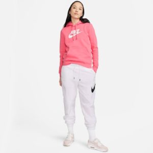 Nike Γυναικείο Κοραλί Φούτερ με Κουκούλα Fleece Club
